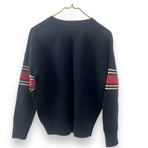 Sundry Navy Striped Sweatshirt Zipper Detail - Picture 3 of 4